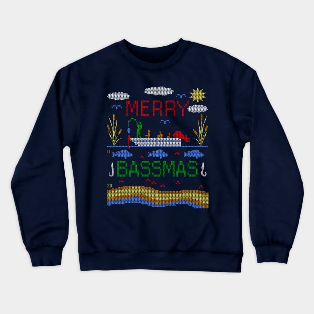 Funny Bass Fishing Merry Bassmas Ugly Christmas Sweater Shirt Crewneck Sweatshirt by TeeCreations